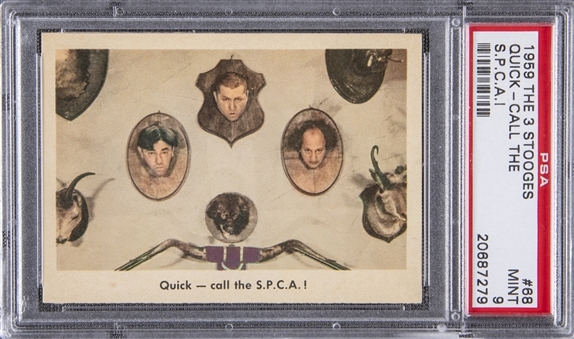 1959 Fleer "Three Stooges" #68 "Quick-Call The S.P.C.A.!" – PSA MINT 9